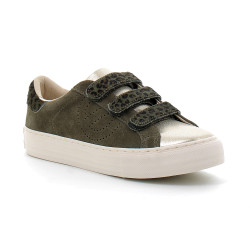 Basket mode à scratch en cuir pour femme ARCADE STRAPS PERFOS